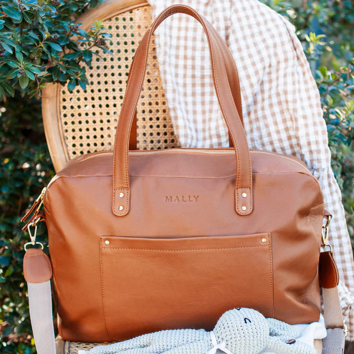 Bella Leather Baby Bag (Toffee)